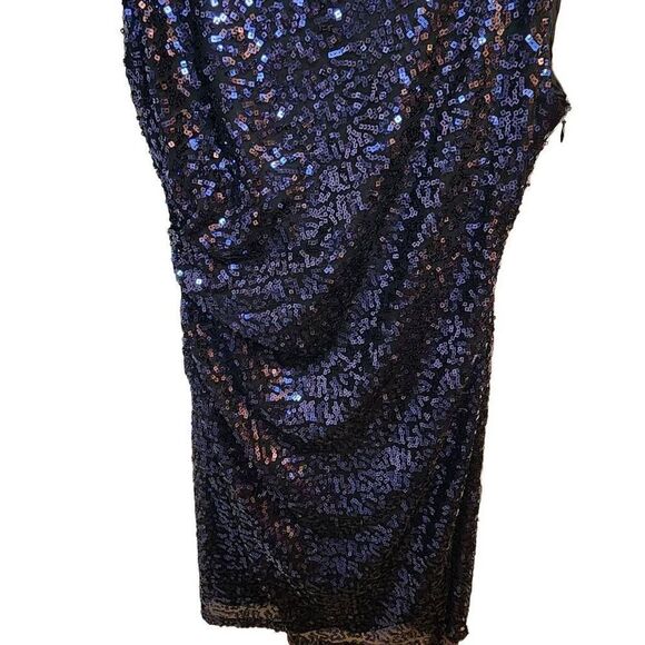 Cache Women's Party Dress Cocktail Sequins Mini Cutout Back Purple Black Size 10 - Picture 4 of 11